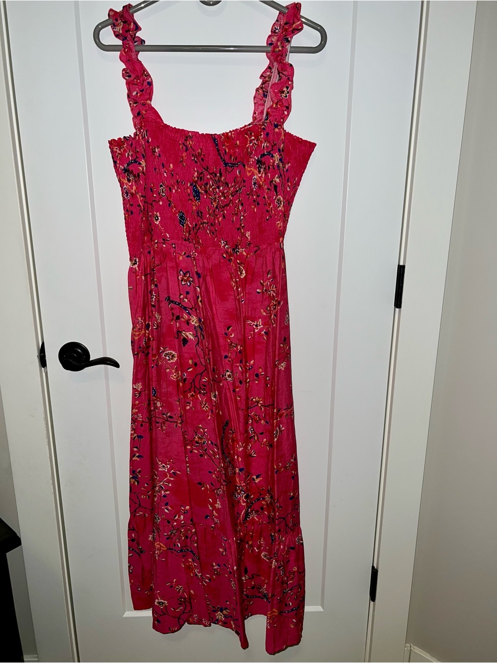 Pinup Fashion Pink Floral Smocked Midi Dress - Women Size 20 NWT - Picture 3 of 5
